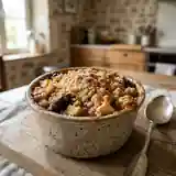 Crumble aux pommes et pruneaux fondants : dessert facile et gourmand
