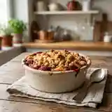Crumble pomme et framboises