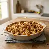 Crumble fondant aux pommes et poires caramélisées