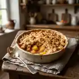 Crumble pêches et amaretti