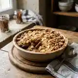 Crumble gourmand aux pommes et figues fraîches