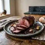 Cuisse de daguet ou chevreuil rôtie au four, recette traditionnelle savoureuse