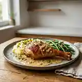 Cuisse de dinde rôtie à la crème de Dijon