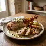 Cuisse de dinde fondante à la crème onctueuse au poivre vert
