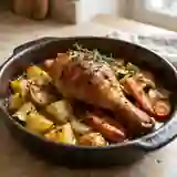 Cuisse de dinde rôtie et ses légumes