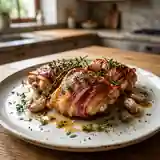 Cuisses de poulet lardées au thym : recette savoureuse et facile