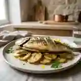 Daurade rôtie au laurier et pommes de terre