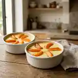 Crème fondante vanille et abricots rôtis