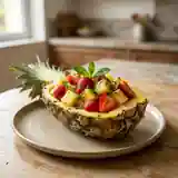 Délice de Fraises fraîches en Coque d'Ananas