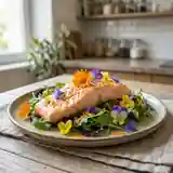 Délice de Saumon aux Fleurs Comestibles : Recette Raffinée et Colorée