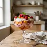 Délice frais de pêches à la framboise : coupe gourmande et fruitée