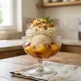 Délice glacé aux pêches fraîches : coupe gourmande et fruitée