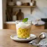 Délice sucré à l'ananas frais et sa crème légère vanillée