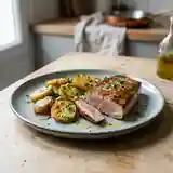 Délicieuse bonite grillée aux pommes de terre fondantes