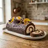 Délicieuse Bûche au Chocolat Noir et Orange Confite