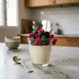 Délicieuse crème onctueuse aux fruits rouges frais