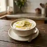 Délicieuse crème onctueuse de banane au fromage blanc