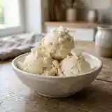Délicieuse glace maison aux morceaux de meringue croustillante