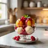 Délicieuse Pêche Melba : Dessert Fruité et Glacé Incontournable