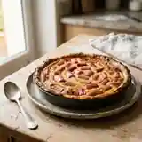 Délicieuse tarte à la rhubarbe et vanille maison