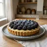 Délicieuse tarte aux mûres et crème pâtissière maison