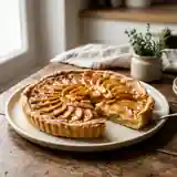 Délicieuse tarte aux pommes caramélisées à la crème onctueuse