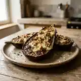 Délicieuses Aubergines Fondantes au Roquefort et Noix Croquantes