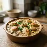 Délicieuses Coquilles Saint-Jacques aux Quenelles et Champignons Crémeux