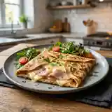 Délicieuses crêpes jambon-fromage maison pour un repas complet