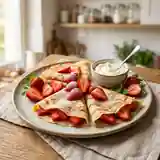 Délicieuses crêpes moelleuses à la fraise pour un goûter gourmand