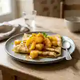 Délicieuses crêpes moelleuses à l'ananas et à l'orange