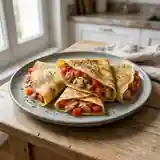 Délicieuses crêpes salées à la tomate et au thon, faciles et rapides