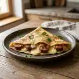 Délicieuses crêpes salées aux diots savoyards et gruyère fondant