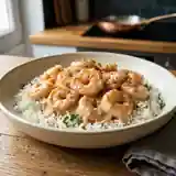 Délicieuses crevettes à la crème onctueuse de whisky