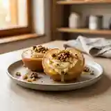 Délicieuses pommes rôties au chèvre frais et miel