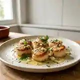 Délicieuses Saint-Jacques poêlées au vin blanc et beurre citronné