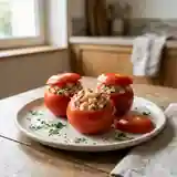 Délicieuses tomates farcies aux crevettes fraîches