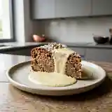 Délicieux biscuit moelleux aux marrons accompagné d'une crème anglaise vanillée onctueuse