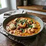 Délicieux curry de poisson et crevettes aux saveurs exotiques