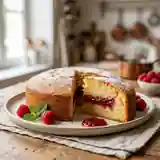 Délicieux Gâteau Moelleux à la Gelée de Framboises Maison