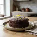 Délicieux gâteau moelleux au chocolat et citron frais