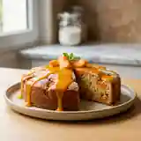 Délicieux gâteau moelleux aux abricots frais avec coulis maison