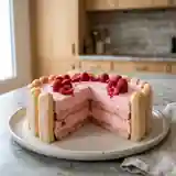 Délicieux Gâteau Rose aux Biscuits à la Cuiller