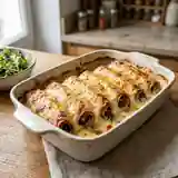 Délicieux roulés de jambon aux épinards et sauce béchamel onctueuse