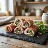 Roulés de jambon cru au fromage et noix