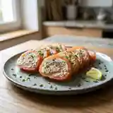 Délicieux roulés de saumon frais au thon pour apéritif raffiné