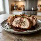 Dinde farcie traditionnelle avec sauce au vin rouge onctueuse