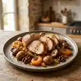 Dinde rôtie aux fruits secs et châtaignes, recette gourmande et facile