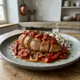 Dinde Rôtie aux Tomates et Poivrons en Duo Coloré