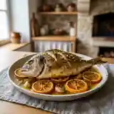 Dorade entière rôtie aux oranges et herbes fraîches